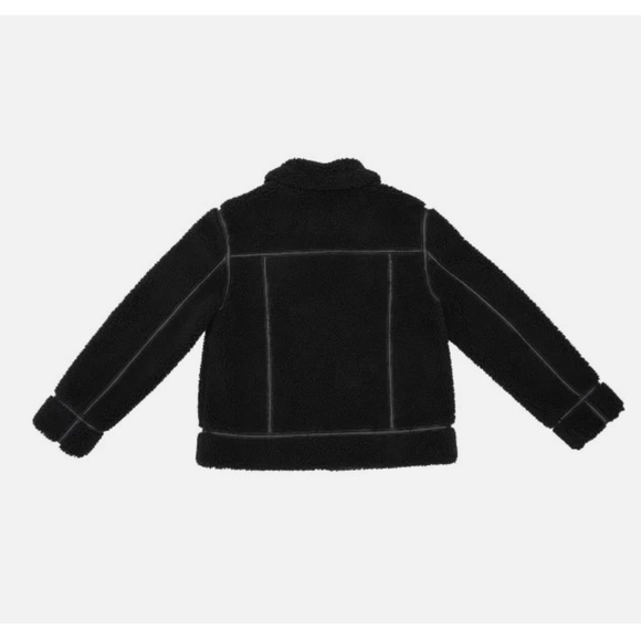 🎈FINAL MARKDOWN Bearpaw Ladies Moto Shearling Jacket Faux Leather Trim Lg NEW - Picture 5 of 5